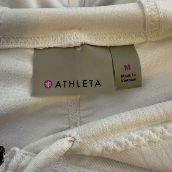 Athleta Women's Full Zip Hooded Activewear Jacket White Size Medium - Picture 3 of 6